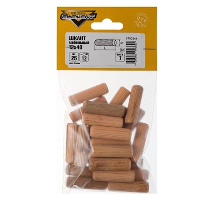 Шкант СТРОЙБАТ мебельный 12х40мм (25шт) Element 2153/5750244 - фото 49414
