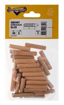 Шкант СТРОЙБАТ мебельный 8х40мм (40шт) Element 2157/5750224 - фото 49416