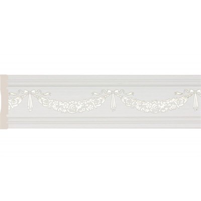 Багет интерьерный Эрмитаж W1080-2/W25/W80(2)G-W25 Бордюр 80-2 Гирлянда цветов, цв. Слоновая кость/28 - фото 49689