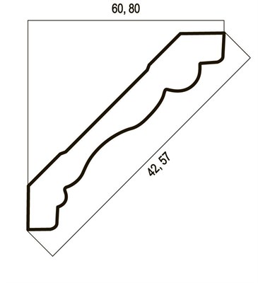 Багет интерьерный Венский лес 173-5 Карниз 80, цв. ясень золотистый/21 - фото 49791