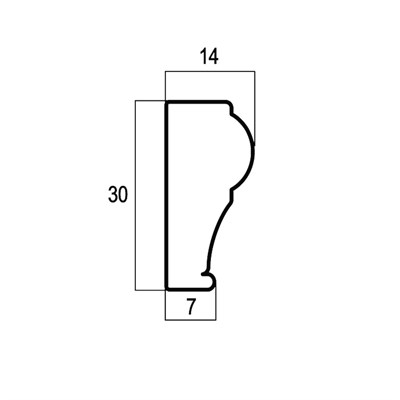 Багет интерьерный Венский лес 157-6 2,4м Молдинг 30, цв. дуб беленый/42 - фото 49798