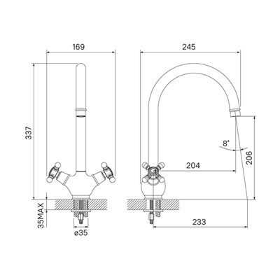 Смеситель IDDIS для кухни бронза SAM SAMBRJ0i05 - фото 50249