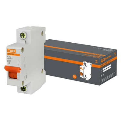 Автомат 1Р 50А С ВА47-63 4,5кА TDM SQ0218-0008 - фото 50265