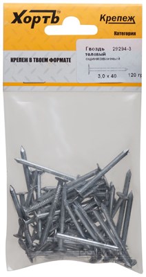 Гвоздь FIT ХОРТЬ толевый, оцинкованный 3х40  120 гр. 29294-3 - фото 50406