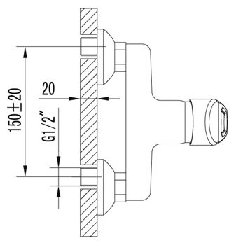 Смеситель LUNA для душа хром LM4103C - фото 51382