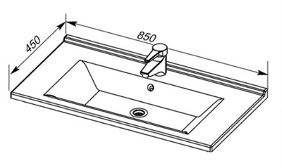Раковина-столешница 75 Sanovit (Модена) 9075-KL - фото 51731