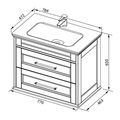 Раковина-столешница Эйфория-80 (Бостон) 186188 - фото 51752