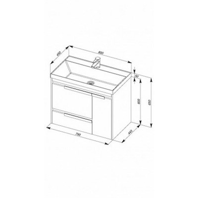 Тумба AQUANET Тиволи 80 белый 180055 - фото 51761