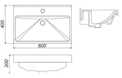 Раковина VAKO для мебели Sanita Luxe Fest 60 - фото 52030