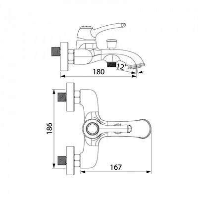 Смеситель OLDIE для ванны бронза OLDBR00i02 - фото 52125