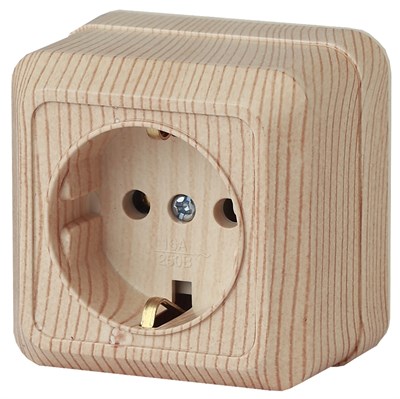 Розетка ЭРА Intro 2P+E Schuko 16А-250В Quadro сосна 2-202-11 - фото 52282
