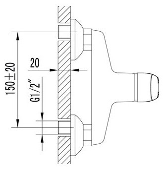 Смеситель OMEGA для душа, хром (к/к 6) LM3103C - фото 52301