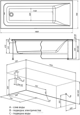 Панель фронтальная BRIGHT 180 216306 - фото 52421