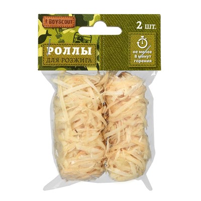 Роллы BOYSCOUT для розжига мангалов, барбекю, каминов и печей 2шт 61138 - фото 52437