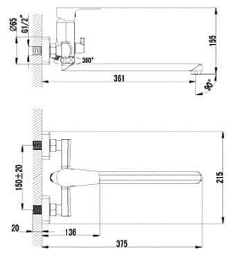 Смеситель FACTOR plus универсальный хром LM1651C - фото 5261