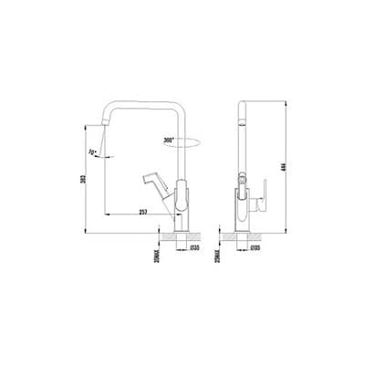 Смеситель LEMARK для кухни SOUL с поворотным изливом и вытяжной лейкой, хром LM6003C - фото 5269