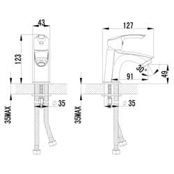 Смеситель STRIKE plus д/умыв-ка монолитный, хром LM1106C - фото 5273