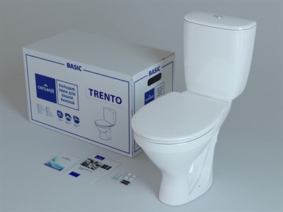 Унитаз-компакт TRENTO TR011 с крышкой термопласт микролифт - фото 53480