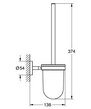 Ерш GROHE Bau Cosmopolitan туалетный в комплекте 40463001 - фото 54736