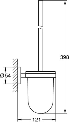 Ершик GROHE туалетный в наборе Essentials цвет хром 40374 - фото 54739