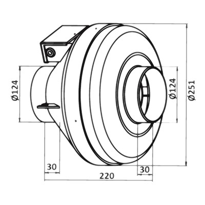 Вентилятор ЭРА центробежный канальный пластиковый D125 CYCLONE - фото 54844