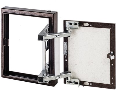 Люк ЭРА под плитку 200х400 на петле, окрашенный металл D2040 ceramo steel - фото 54864