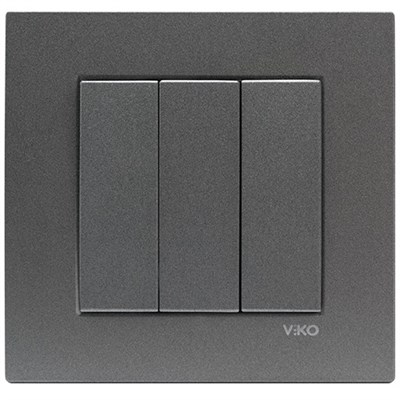 Выключатель VIKO NOVELLA FUME 3-х кл. 93000468 арт.367-36426 - фото 55434