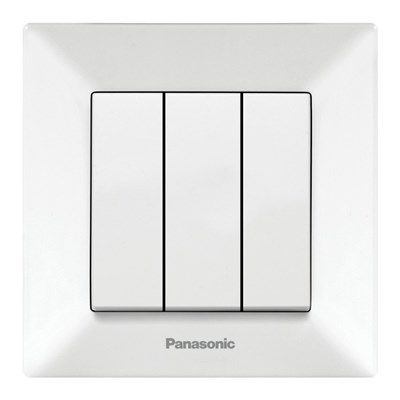Выключатель Рanasonic ARKEDIA 3-х кл. 0015-2WH арт.315-36035 - фото 55494