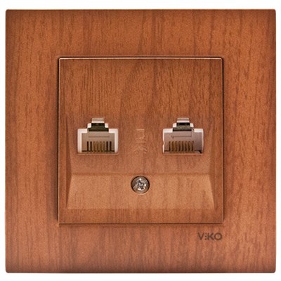 Розетка VIKO NOVELLA CEVIZ двойная компьютерная 93001034 арт.367-365910 - фото 55612