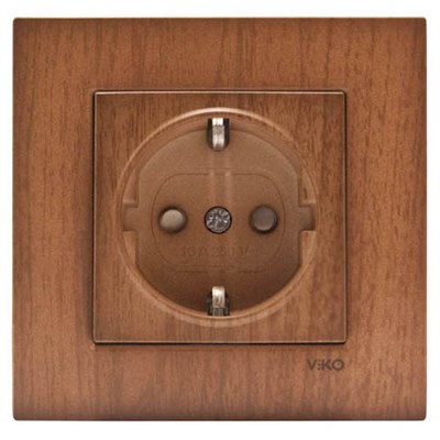 Розетка VIKO NOVELLA CEVIZ с/з с защитой 93001042 арт.367-365550 - фото 55722