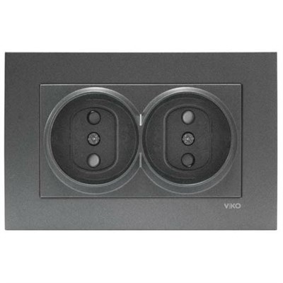 Розетка VIKO NOVELLA FUME двойная 93000446 арт.367-364600 - фото 55728