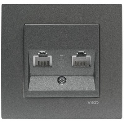 Розетка VIKO NOVELLA FUME двойная компьютерная 93000434 арт.367-364910 - фото 55731