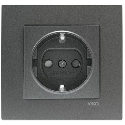 Розетка VIKO NOVELLA FUME с/з с защитой 93000442 арт.367-364550 - фото 55743