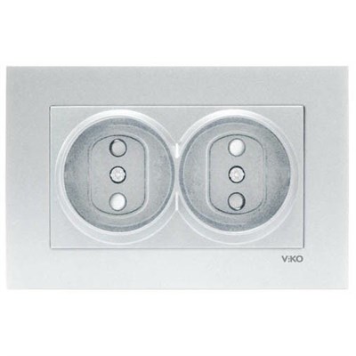 Розетка VIKO NOVELLA GUMUS двойная с защитой 93000046 арт.367-36755 - фото 55748