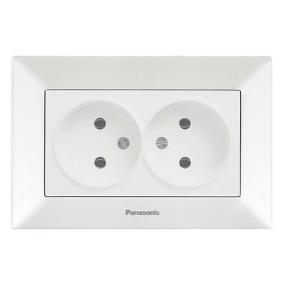 Розетка Рanasonic ARKEDIA двойная 0204-2WH арт.315-36055 - фото 55757