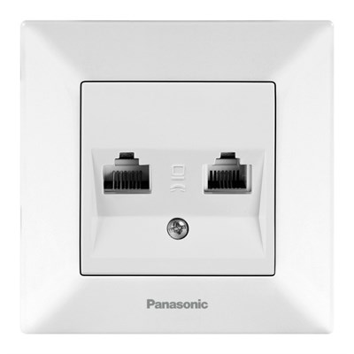 Розетка Рanasonic ARKEDIA комп+телефон 0408-2WH арт.315-36085 - фото 55758