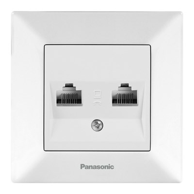 Розетка Рanasonic ARKEDIA компьютерная двойная 0406-2WH арт.315-36082 - фото 55760