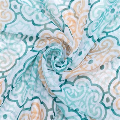 Тюль Этель 135*250см Дамаск зелёный вуаль п/э 100% 3277263 - фото 56431