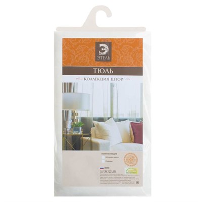 Тюль Этель 135*270см Цветочная иллюзия! белый без утяжелителя 2594457 - фото 56446