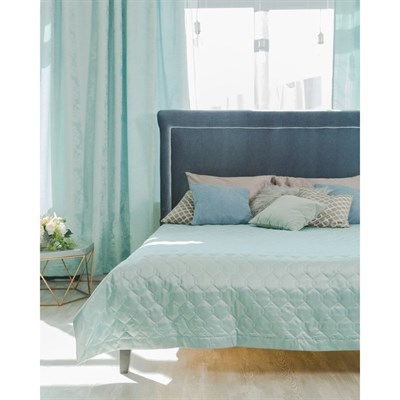 Штора портьерная Этель 130*280см Дамаск BLUE CLOUD SOLID п/э 100% 2846262 - фото 56458