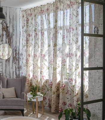 Штора портьерная Этель 135*260см Цветущий сад! 15% лён, 85% п/э 4204914 - фото 56518