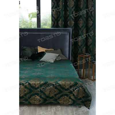 Штора портьерная Этель 160*270см Версаль зеленый п/э 100% 4115860 - фото 56528