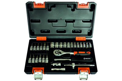 Инструменты ВИХРЬ в наборе 1/4" CrV, пластиковый кейс 29 предм 73/6/7/1 - фото 57142