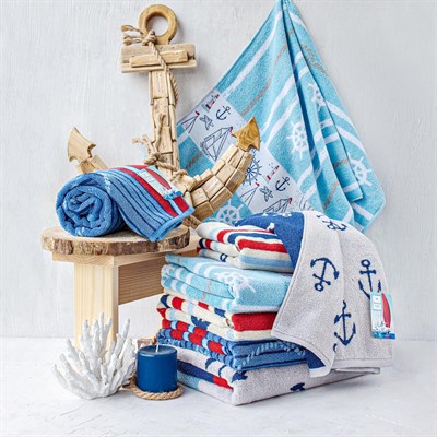 Полотенце махровое ВАСИЛИСА гл/кр Лето Море 50x90 По морям - фото 57328