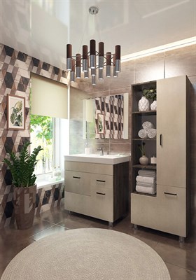 Тумба для ванной комнаты CATHERINE 80-2 белый камень - фото 57841