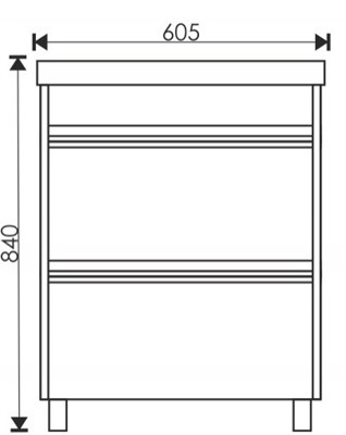Тумба для ванной комнаты WHITE STONE 60 - фото 57850