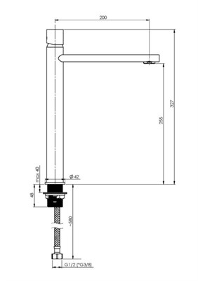 Смеситель RUBINETA Etna-18/D (WT) для раковины ETD0078 - фото 58185