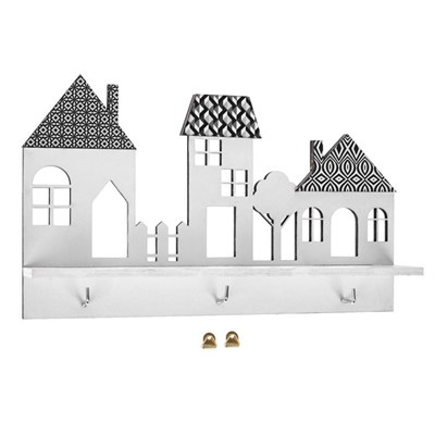 Ключница Домики с полкой 3956900 - фото 58247