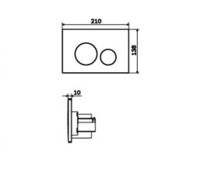 Клавиша AM.PM Pro L для инсталляции пневматическая, пластик, матовый никель I049031 - фото 58305