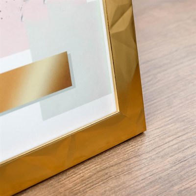 Фоторамка пластик 20*25см 3D грани на золоте 29*24*1см 4441983 - фото 58411